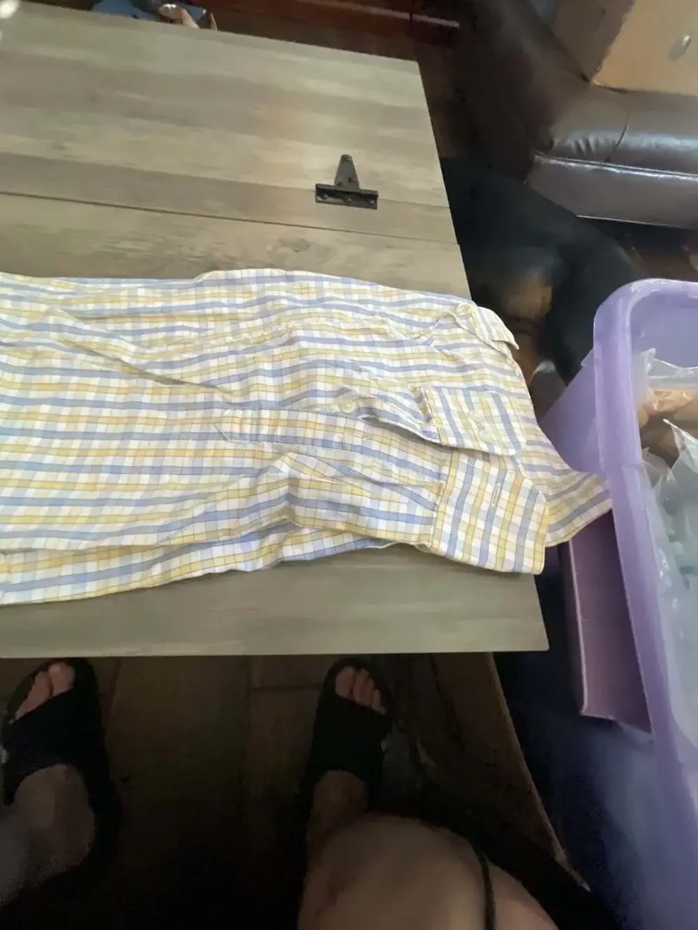 #A224 j.Crew Yellow And Light Blue Gingham Check Dress Shirt M 15-15.5